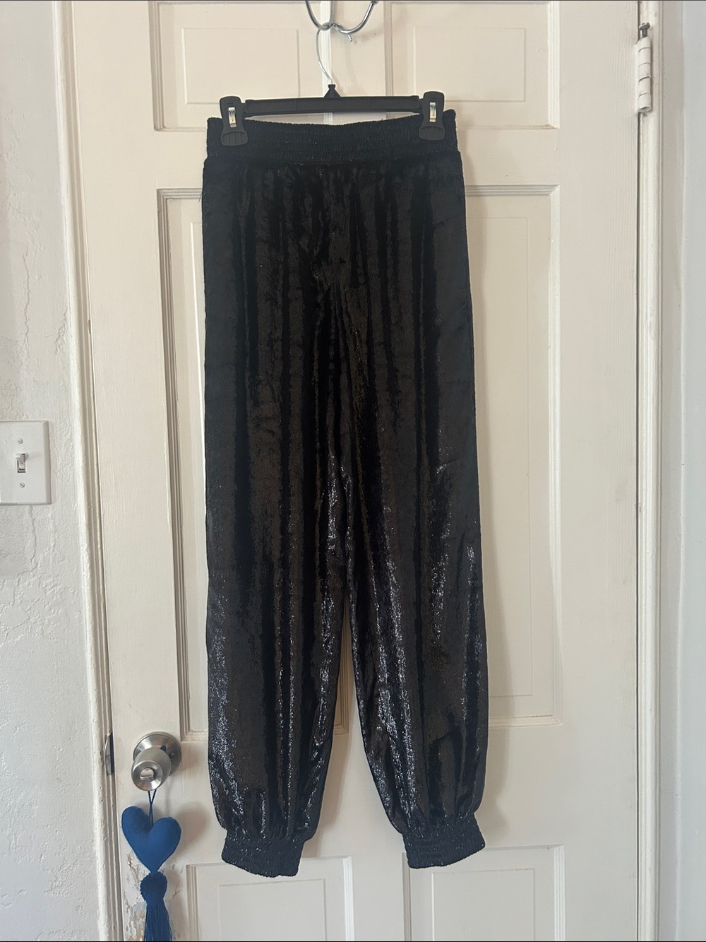 7 For All Mankind XS Sequin Black Joggers